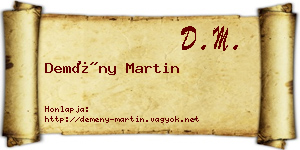 Demény Martin névjegykártya