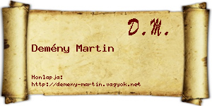 Demény Martin névjegykártya